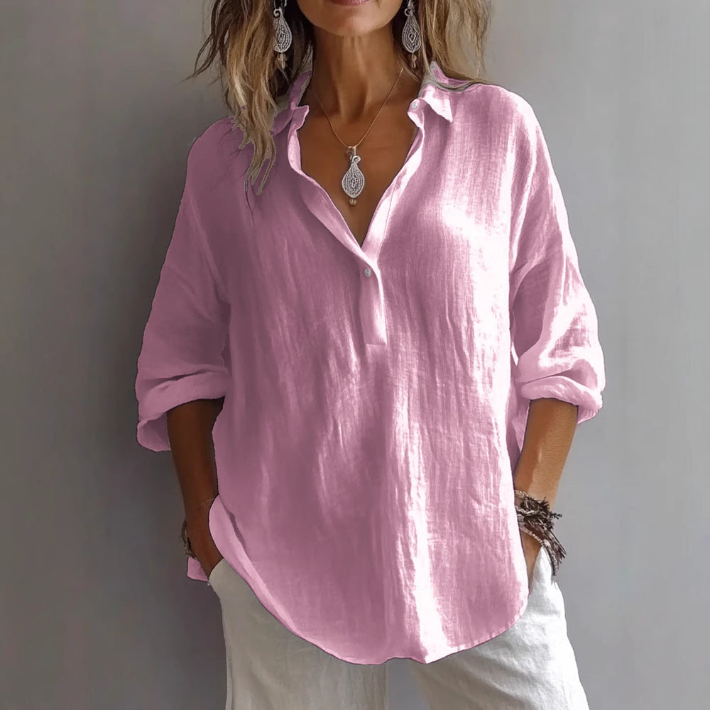 LOES | Luchtige Linnenlook Blouse