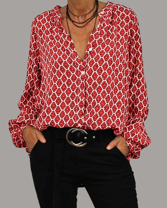 Van Laar | Relaxed V-Hals Midi-Shirt