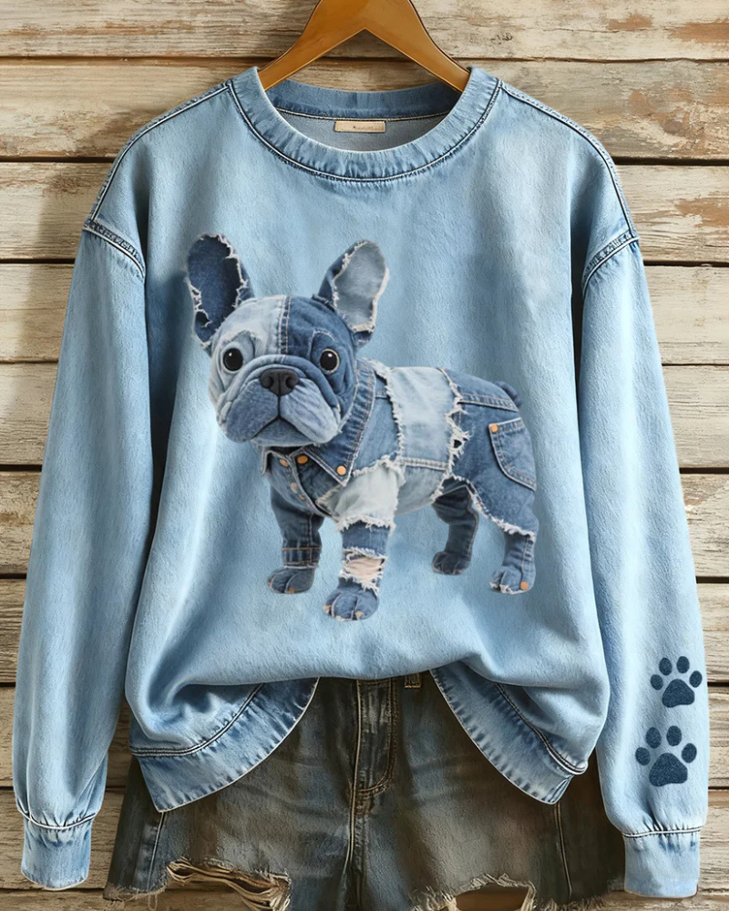 Lichtblauw met denimhond 2 / 5XL