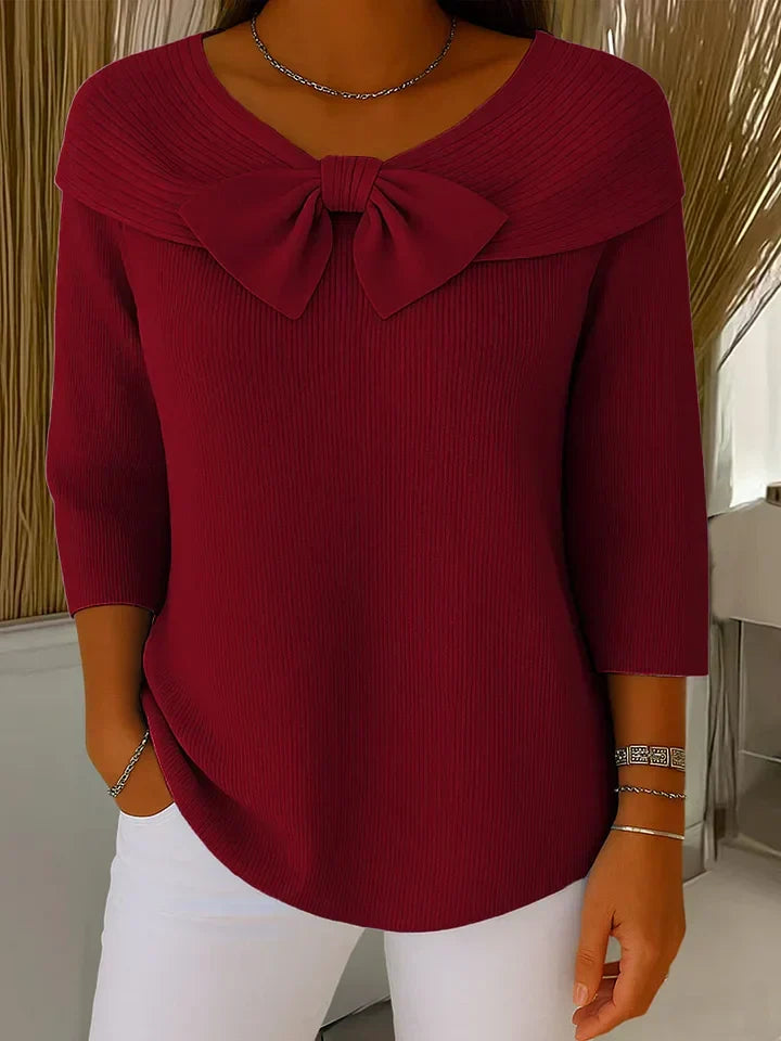 Lirya™ | Elegante gebreide top met strik