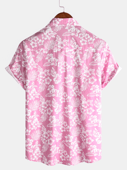 Van Laar | Hawaïblouse met korte mouwen en bloemenpatroon