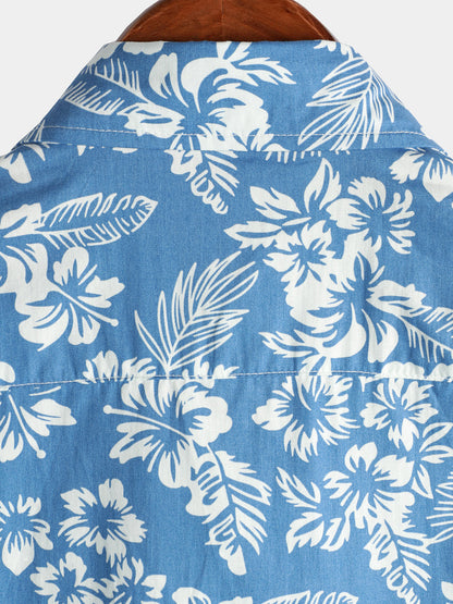 Van Laar | Hawaïblouse met korte mouwen en bloemenpatroon