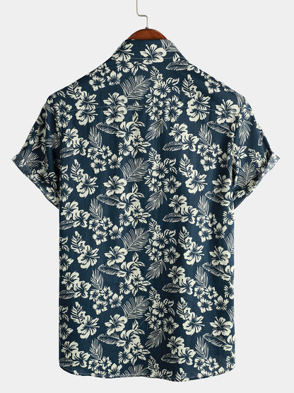 Van Laar  | Katoenen Hawaii Overhemd met Korte Mouwen