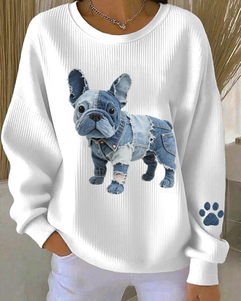 Wit met denim hond 2 / 5XL