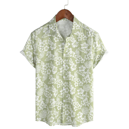 Van Laar | Hawaïblouse met korte mouwen en bloemenpatroon