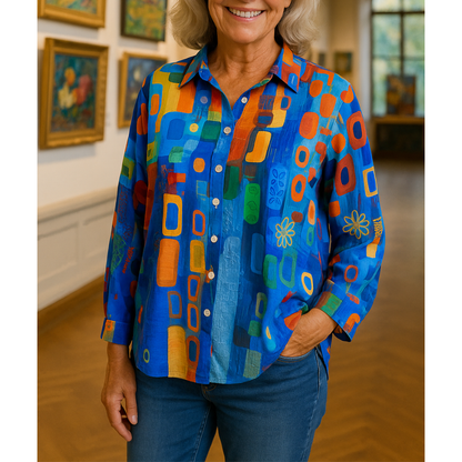 JOKE | Kleurrijke Kunstblouse