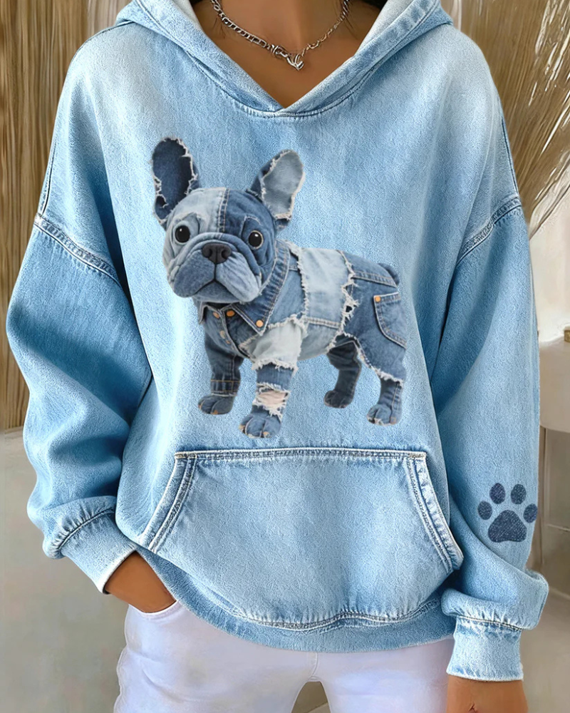 Lichtblauw met denimhond 3 / 5XL