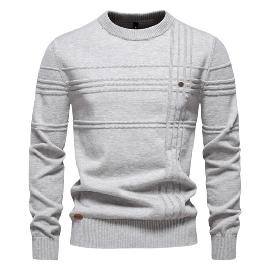 Bryson | Katoenen herentrui met streepdesign