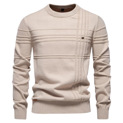 Bryson | Katoenen herentrui met streepdesign