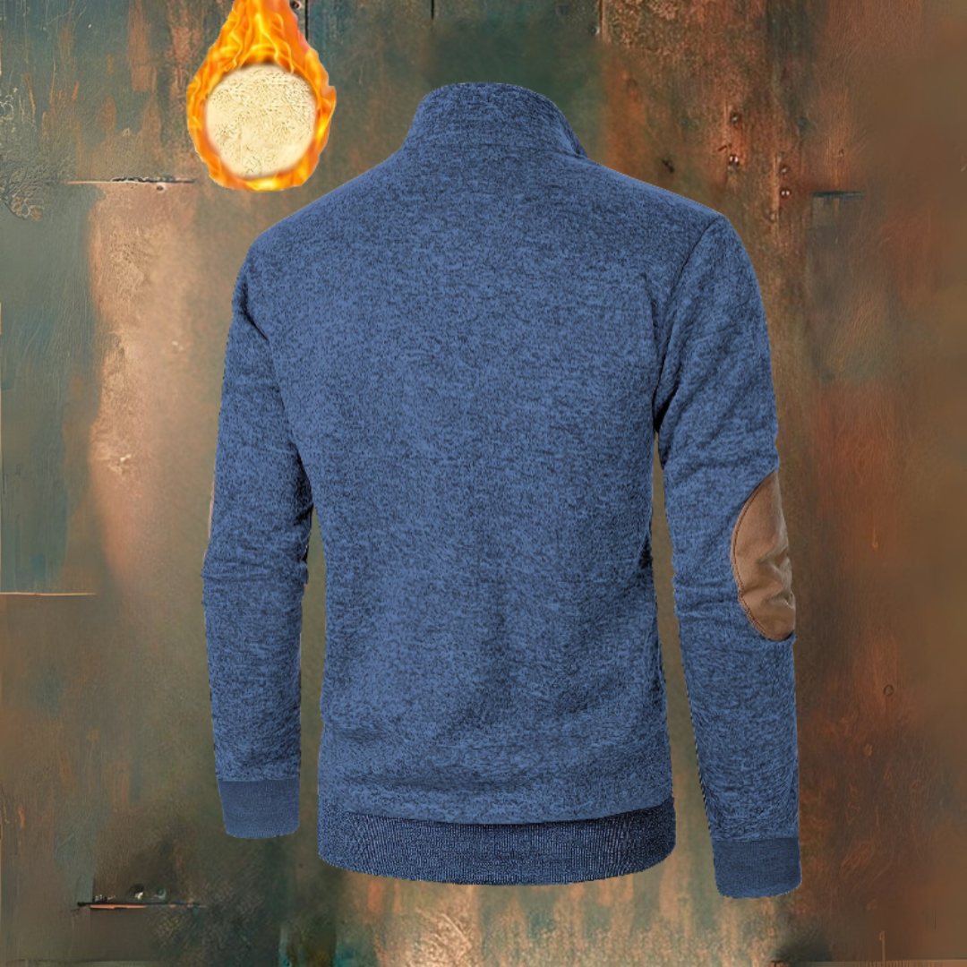 Warme fleece trui met knoopsluiting
