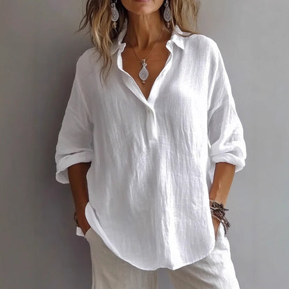 LOES | Luchtige Linnenlook Blouse