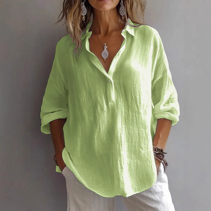 LOES | Luchtige Linnenlook Blouse