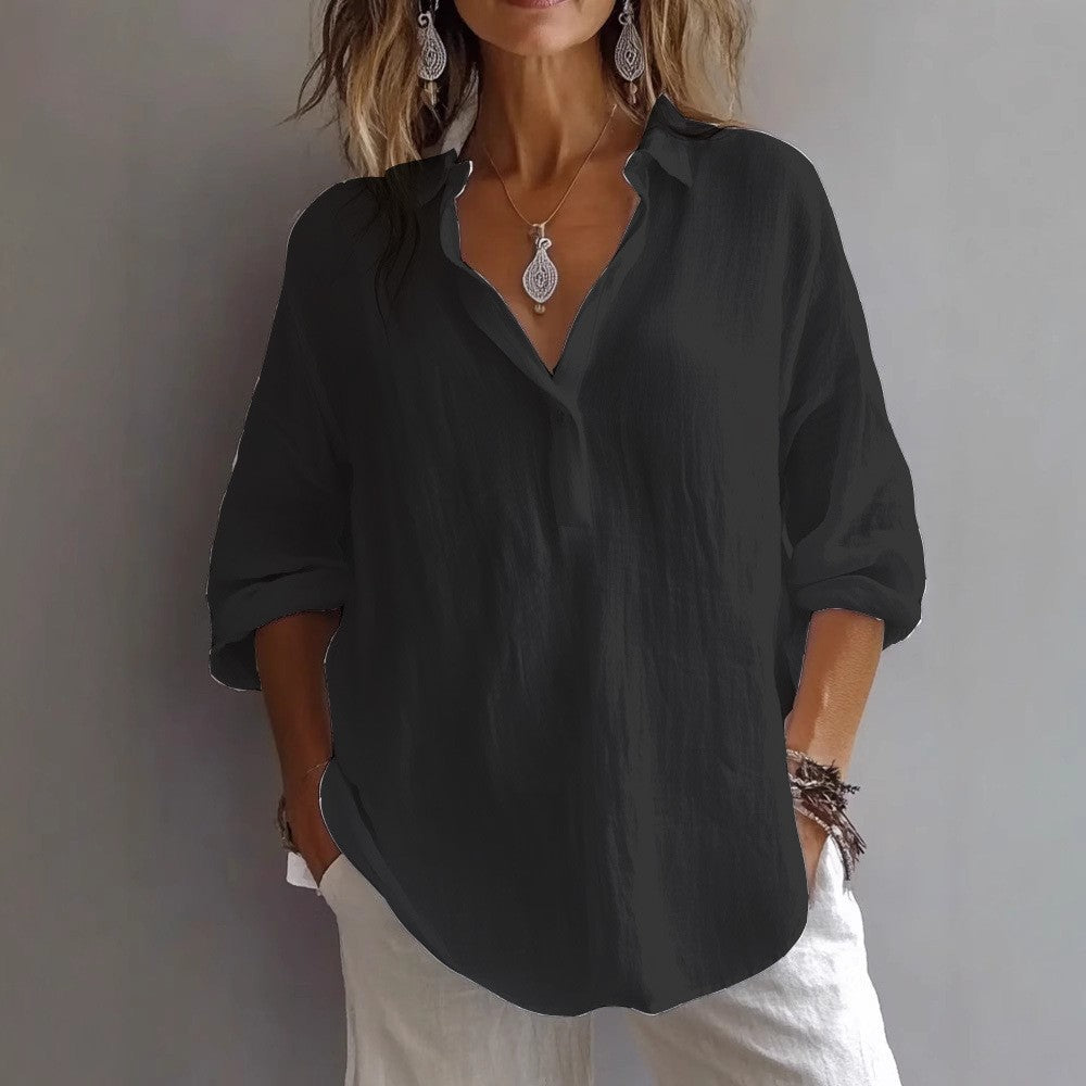 LOES | Luchtige Linnenlook Blouse