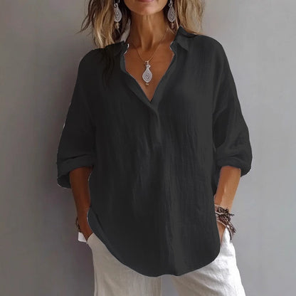 LOES | Luchtige Linnenlook Blouse