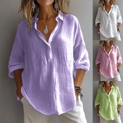 LOES | Luchtige Linnenlook Blouse