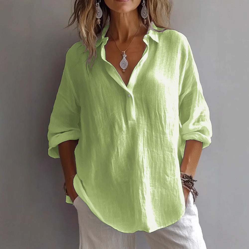 LOES | Luchtige Linnenlook Blouse