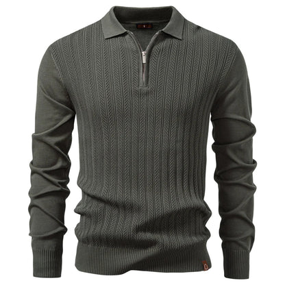 ARMAND | LUXE STRUCTUUR POLO MET RITS VOOR HEREN
