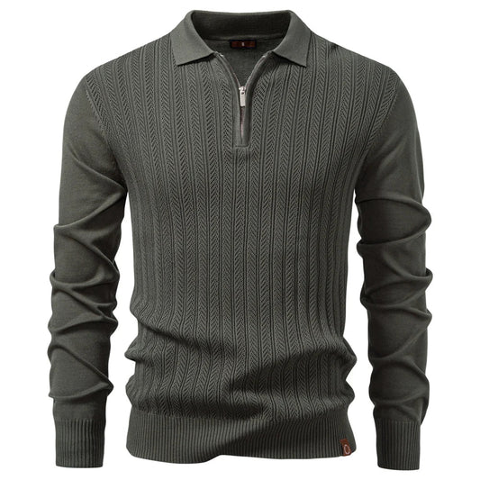 ARMAND | LUXE STRUCTUUR POLO MET RITS VOOR HEREN