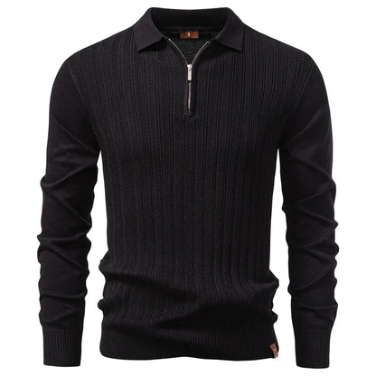 ARMAND | LUXE STRUCTUUR POLO MET RITS VOOR HEREN