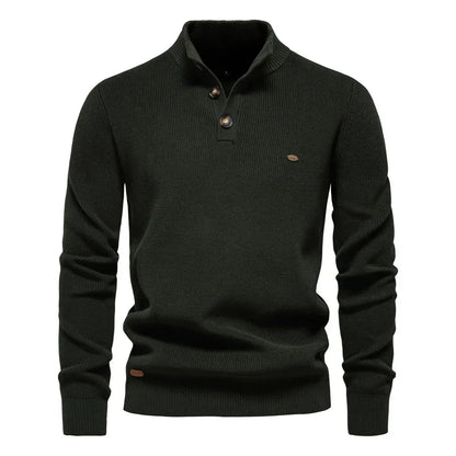 Konrad | Stijlvolle herenpullover met knoopdesign