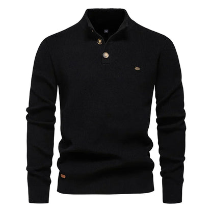 Konrad | Stijlvolle herenpullover met knoopdesign