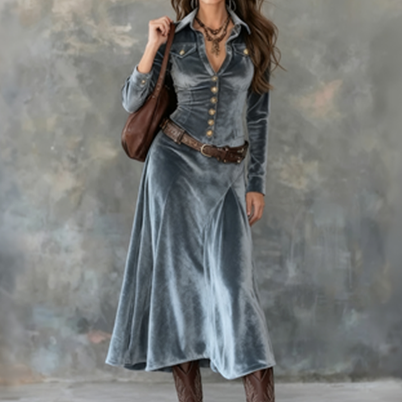 Vena™ | Moderne Flowy Maxi Jurk